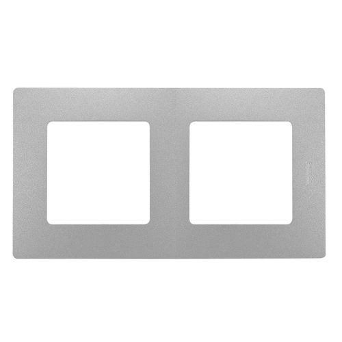 Legrand Afdekplaat 2-voudig Niloe Aluminium Verticaal/horizontaal